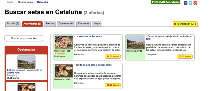 Buscar setas en Catalunya