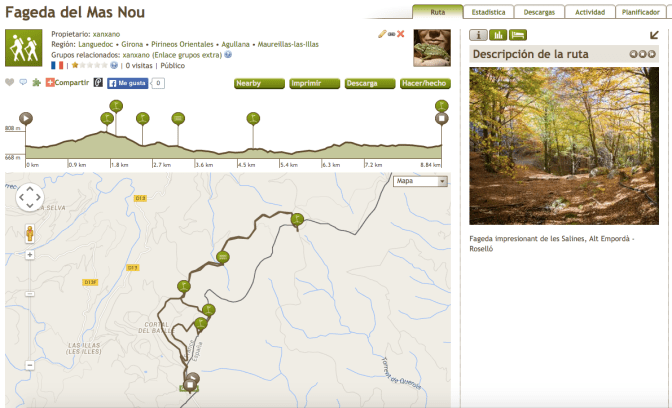 ruta track fageda del Mas Nou